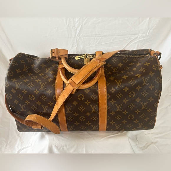 Louis Vuitton Monogram Canvas Keepall 50 Duffel Bag w/Shoulder Strap & Lock/Key - Picture 1 of 17
